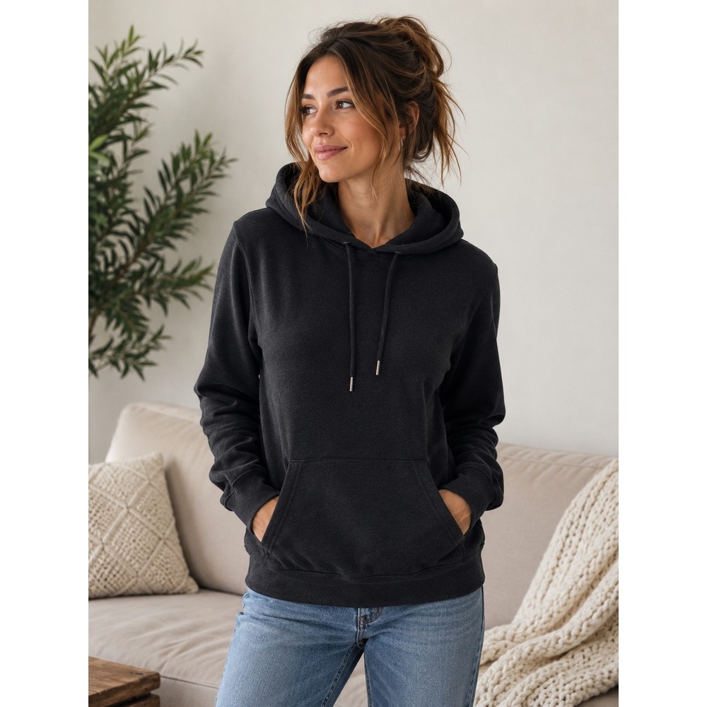 Threads 4 Thought Charcoal Gray Hoodie Minimalist Clean Girl Soft Fleece Sz M
